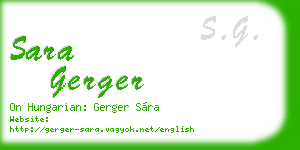 sara gerger business card